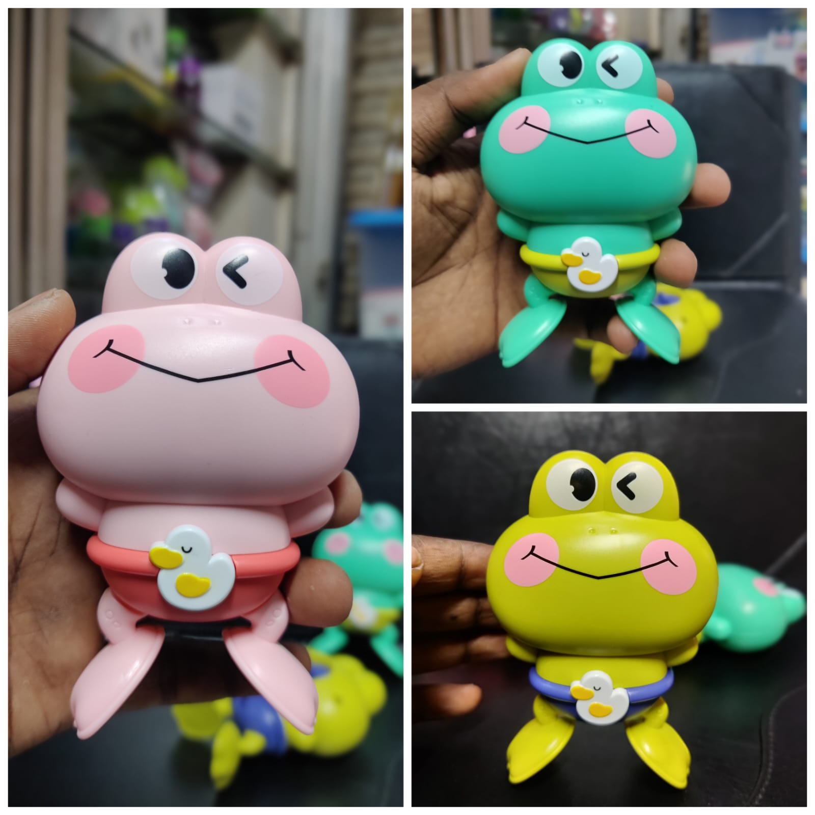 3pcs - Cartoon Frog Baby Bath Toy