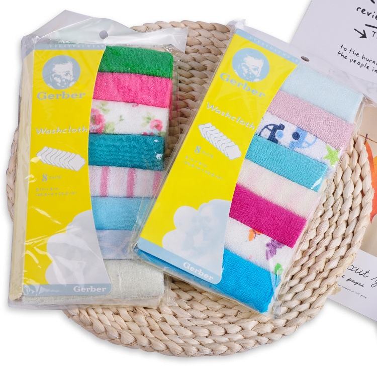 8-Pieces 1pac Super Cosy 100% Cotton Baby Wash Cloth Set for Newborn & Toddler