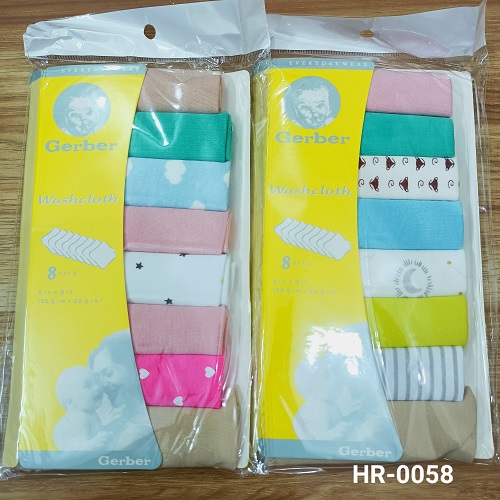 8-Pieces 1pac Super Cosy 100% Cotton Baby Wash Cloth Set for Newborn & Toddler