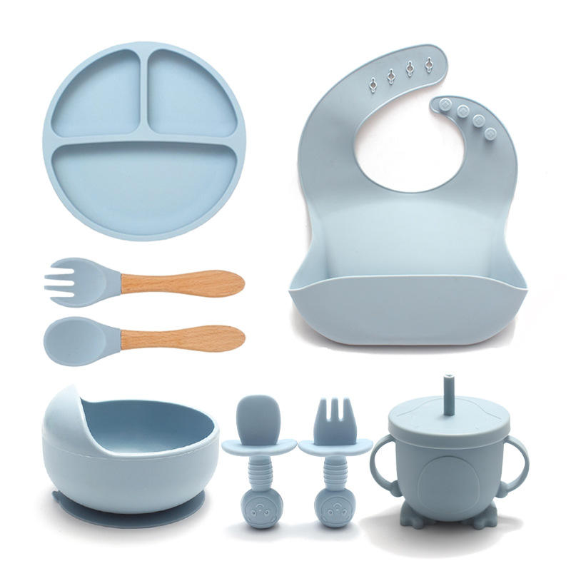 Premium Silicone Baby Feeding Set (8 pcs) – Safe, Colorful & Easy to Use