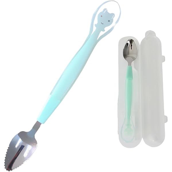 Baby Fruit Spoon Double Head Easy to Clean Stainless Steel Multi Functional Feeding Spoon for Infants"