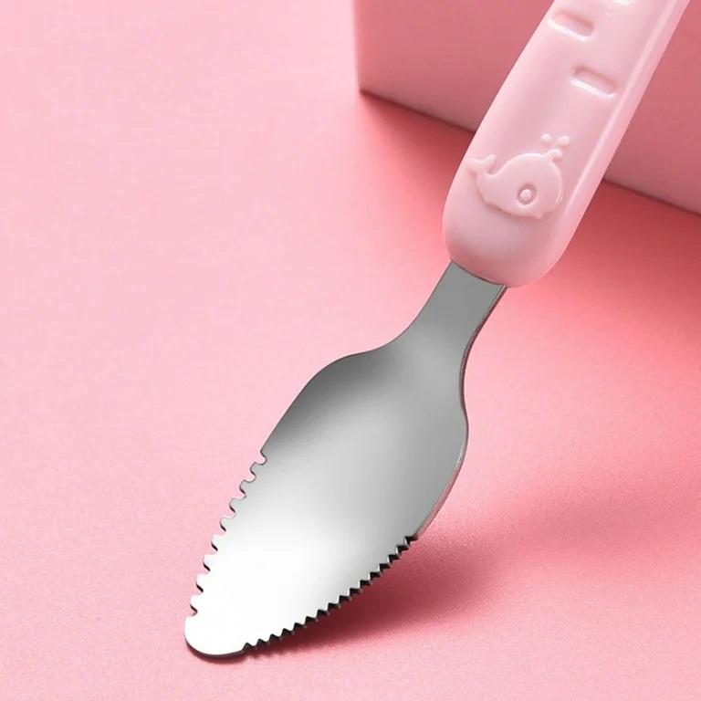 Baby Fruit Spoon Double Head Easy to Clean Stainless Steel Multi Functional Feeding Spoon for Infants"