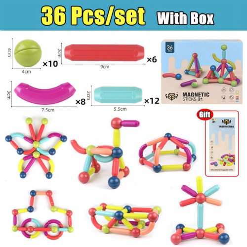36 Pcs Magnetic Balls & Sticks Toy for Kids